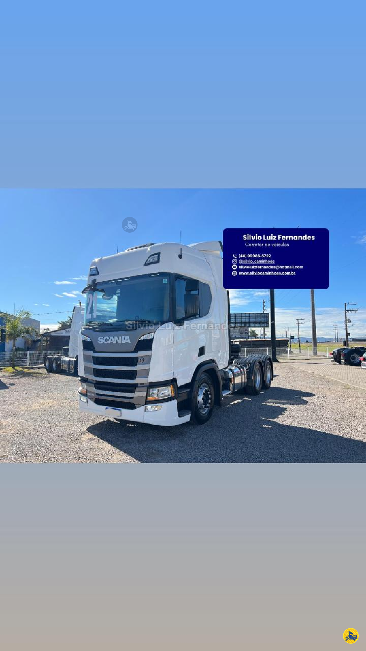 CAMINHAO SCANIA SCANIA R450 Cavalo Mecânico Cavalo 6x2 Silvio Caminhões TUBARAO SANTA CATARINA SC